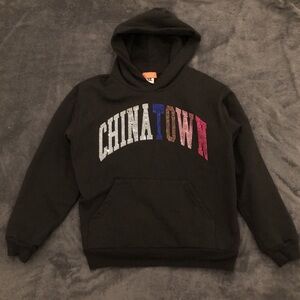 CHINATOWN MARKET 1 OF 1 RHINESTONE LOGO HOODIE